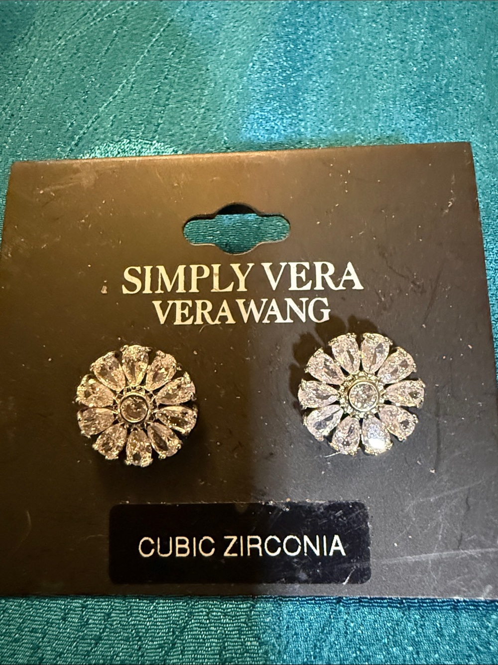 Simply Vera Vera Wang Crystal Flower Cluster Stud Earrings - Silver